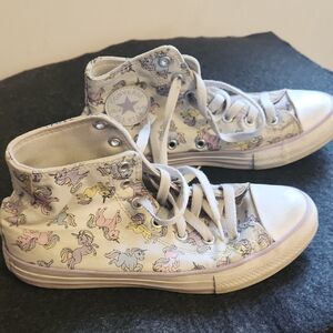 Converse Kids High-Top Sneakers - White with Multicolor Unicorns